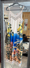 Sukienka maxi wiskoza Santorini Lemon