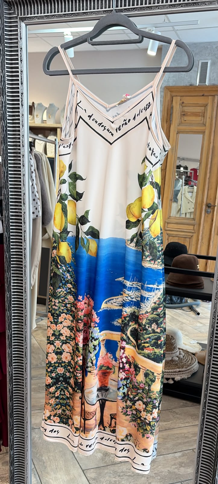 Sukienka maxi wiskoza Santorini Lemon