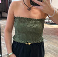 Top marszczony tube khaki